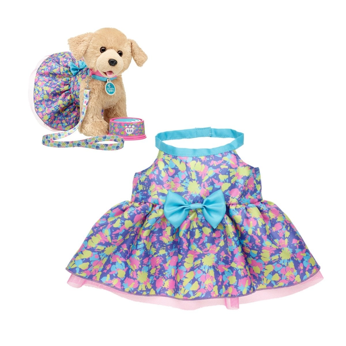 VESTIDO TIE DYE CORAZONES PARA MASCOTAS DE PELUCHE - 1
