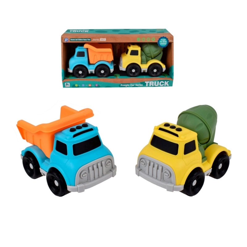 SET DE 2 CAMIONES DE CONSTRUCCION MATERIAL RECICLADO - 1