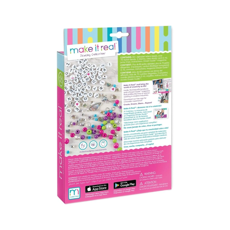 SET DE PULSERAS MAKE IT REAL CON DIJES Y BLOQUES DE COLORES - 2