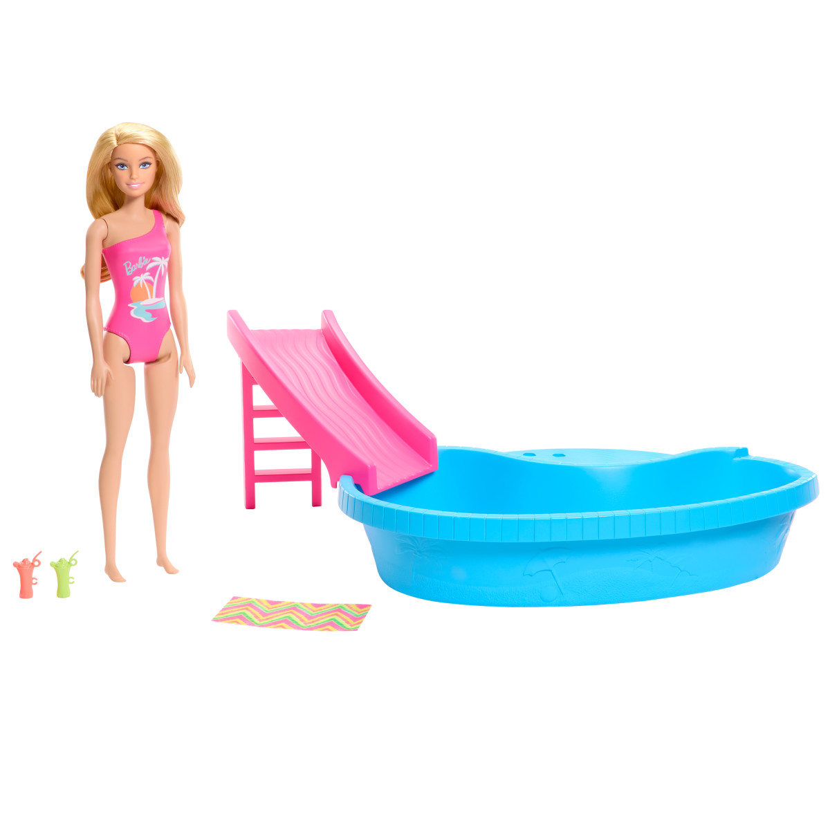 MUÑECA BARBIE SET JUEGO ALBERCA GLAM CON TOBOGAN - 2