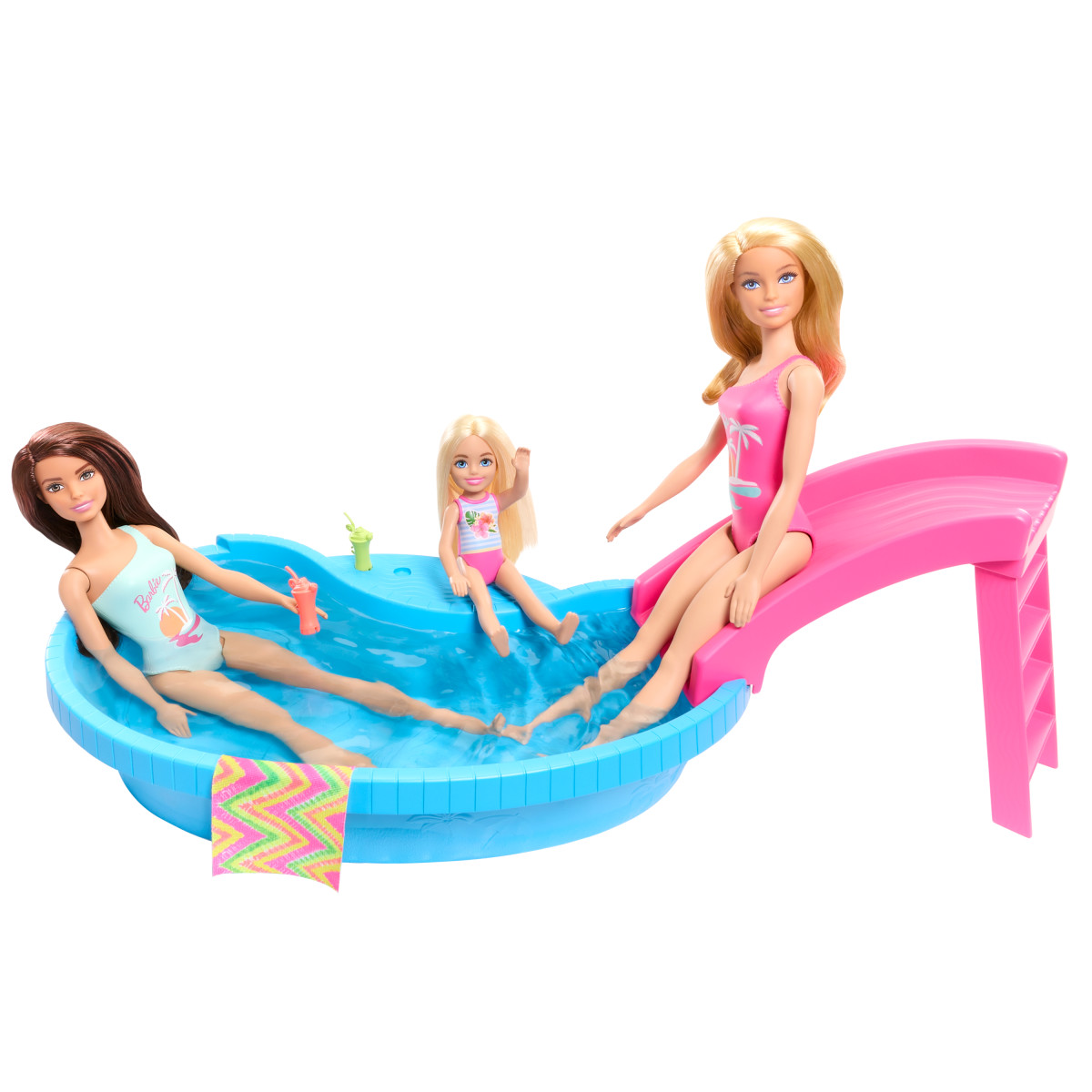 MUÑECA BARBIE SET JUEGO ALBERCA GLAM CON TOBOGAN - 4