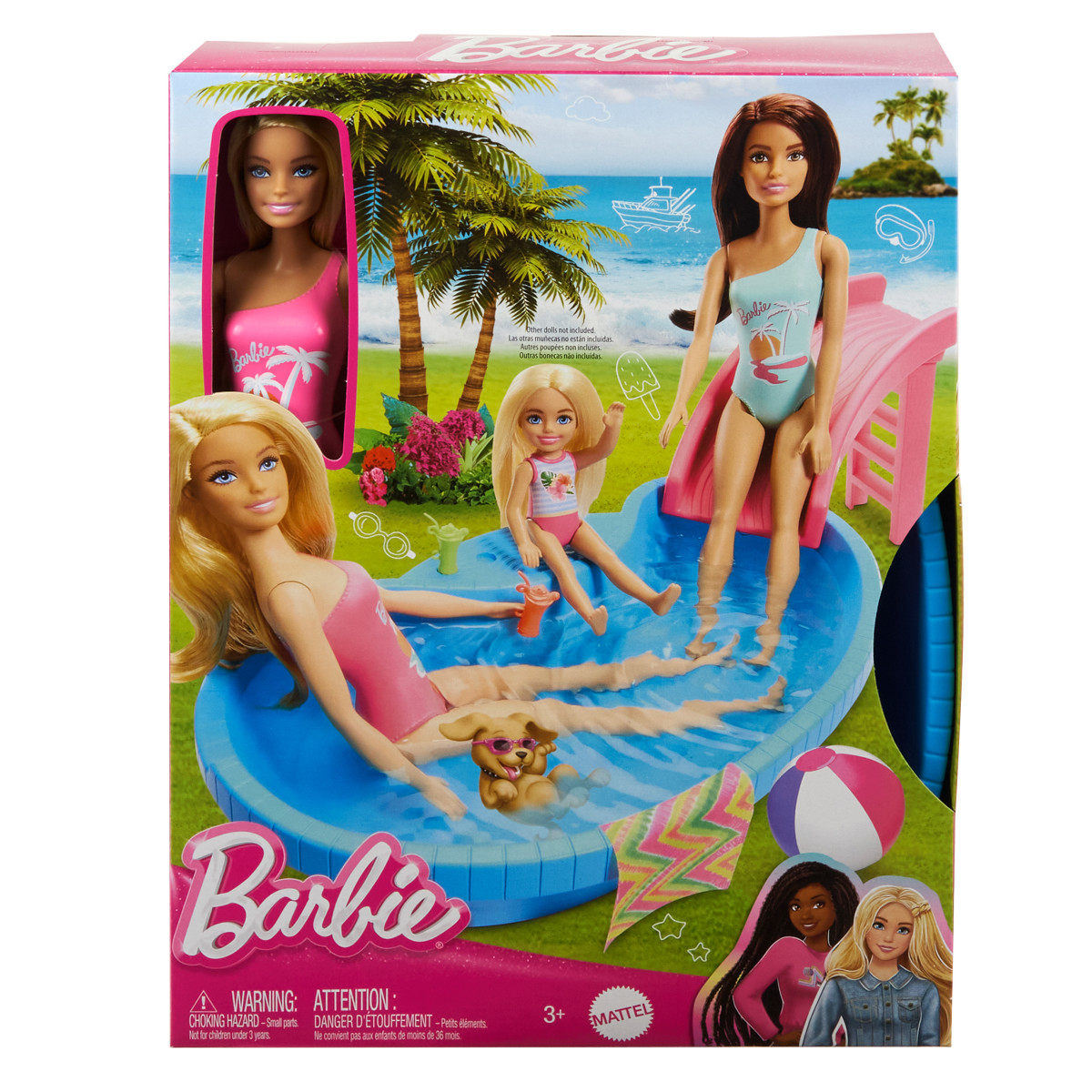 MUÑECA BARBIE SET JUEGO ALBERCA GLAM CON TOBOGAN - 6