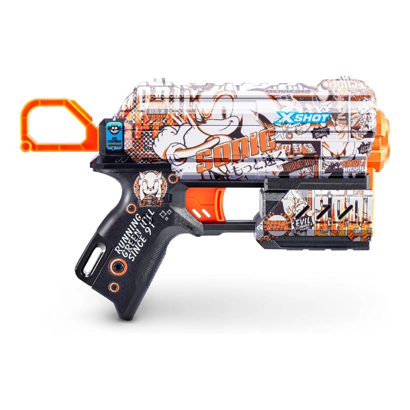 LANZADOR DE DARDOS X SHOT FLUX SKINS SONIC 8 DARDOS - RETRO - 4