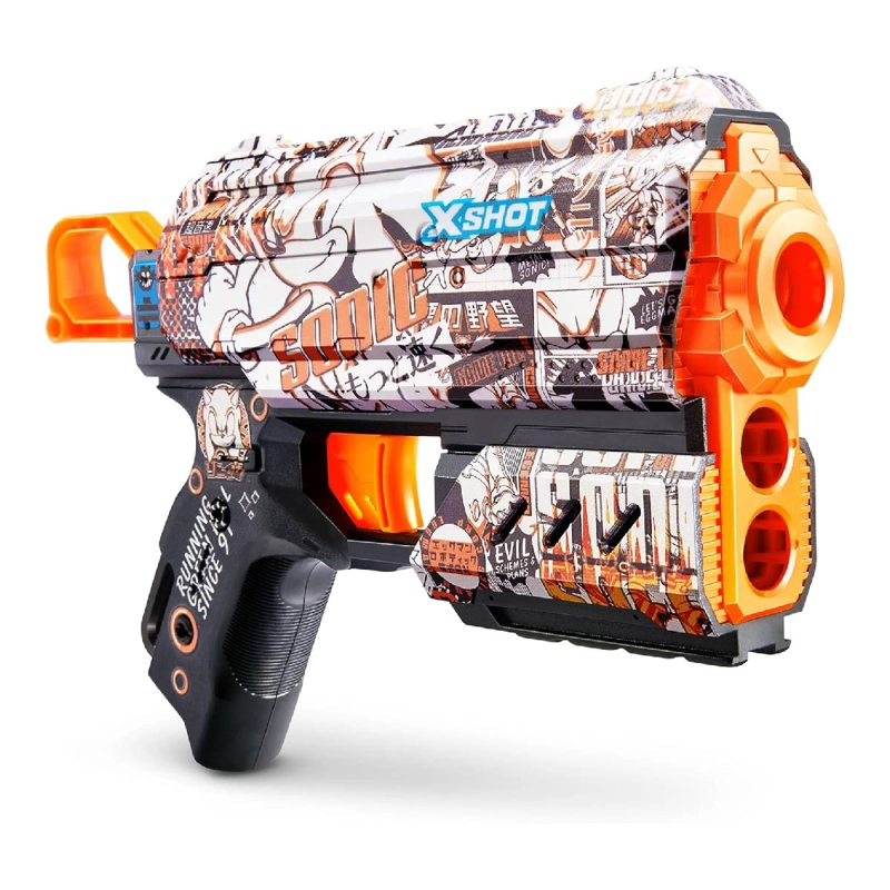 LANZADOR DE DARDOS X SHOT FLUX SKINS SONIC 8 DARDOS - RETRO - 5