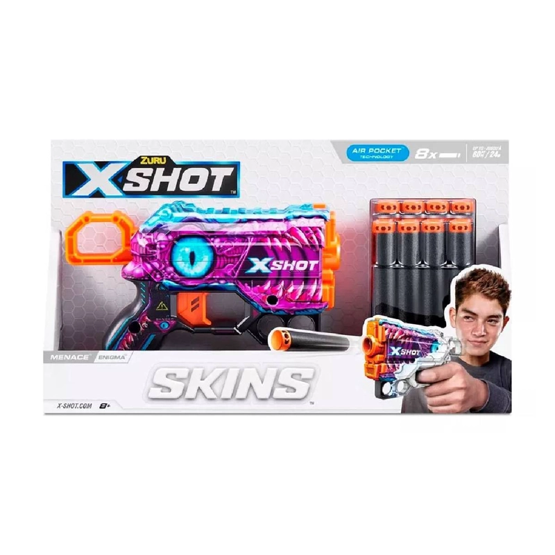 LANZADOR DE DARDOS X SHOT MENACE SKINS 8 DARDOS -  ENIGMA - 2