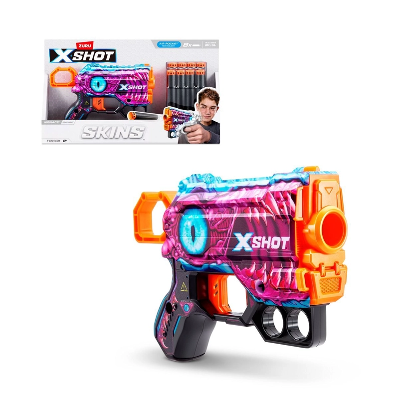 LANZADOR DE DARDOS X SHOT MENACE SKINS 8 DARDOS -  ENIGMA - 3