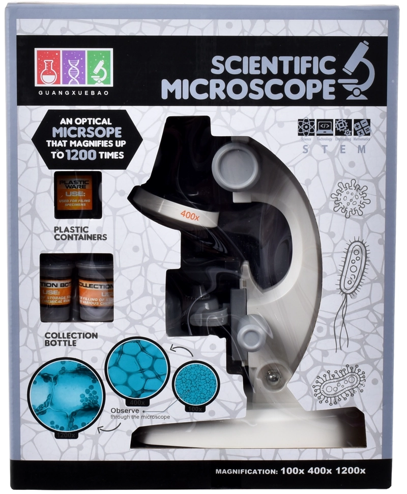 MICROSCOPIO 100X 400X 1200X CON 3 ACCESORIOS - 3