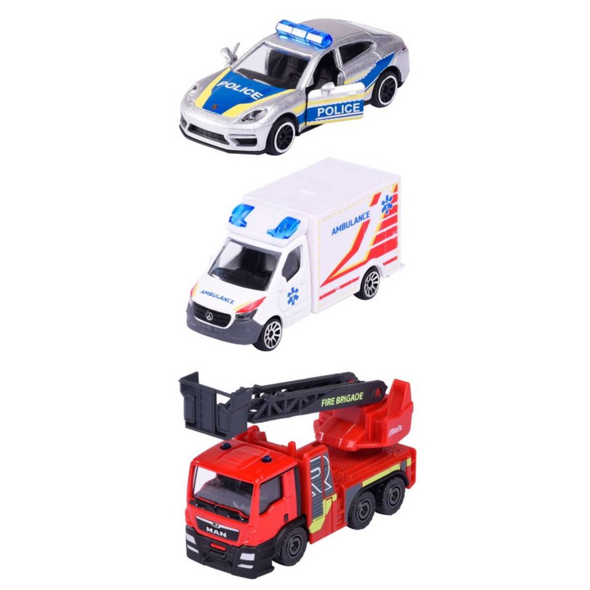 SET MAJORETTE EMERGENCIA 3 AUTO POLICE BLANCO - 2