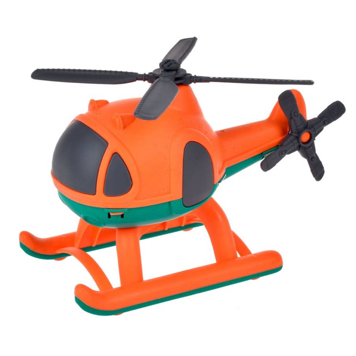 HELICOPTERO ANSALDO 17 CM MATERIAL RECICLADO NARANJO - 1