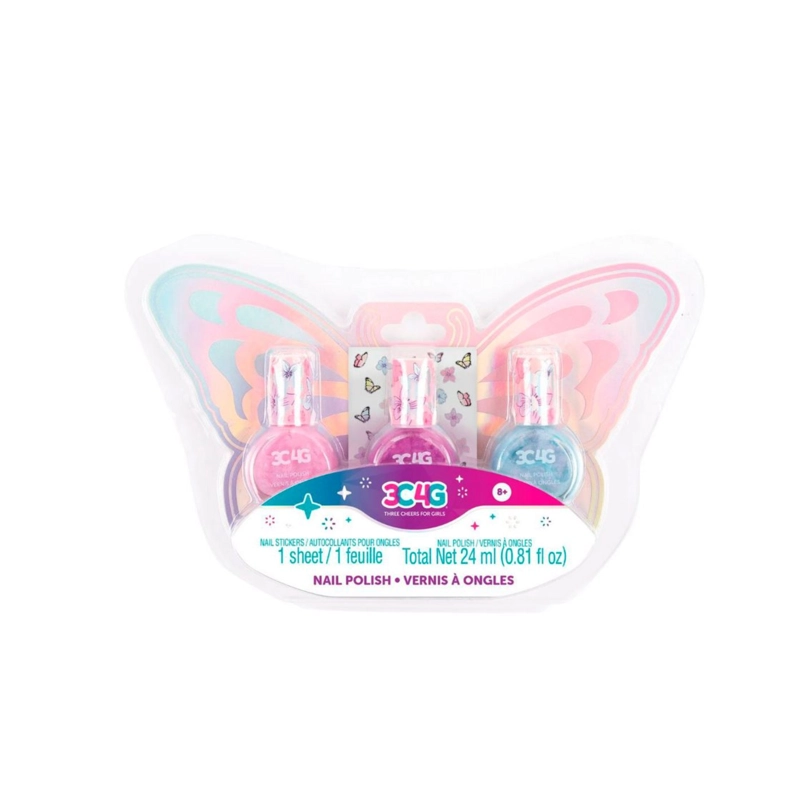 JUGUETE ANSALDO MULTICOLOR BUTTERFLY NAIL POLISH TRIO MAKE IT REAL - 1