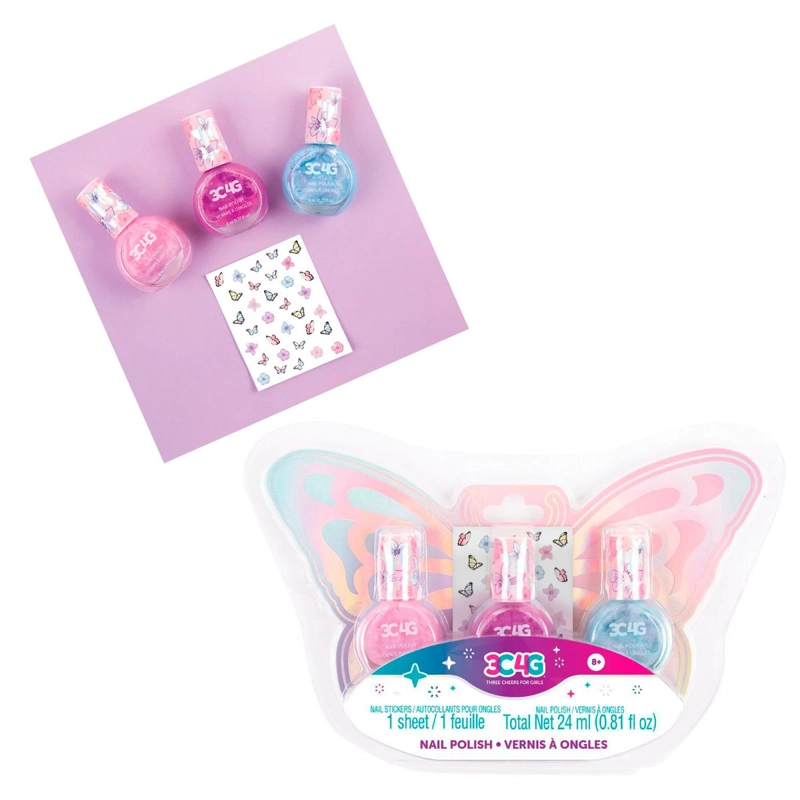JUGUETE ANSALDO MULTICOLOR BUTTERFLY NAIL POLISH TRIO MAKE IT REAL - 2