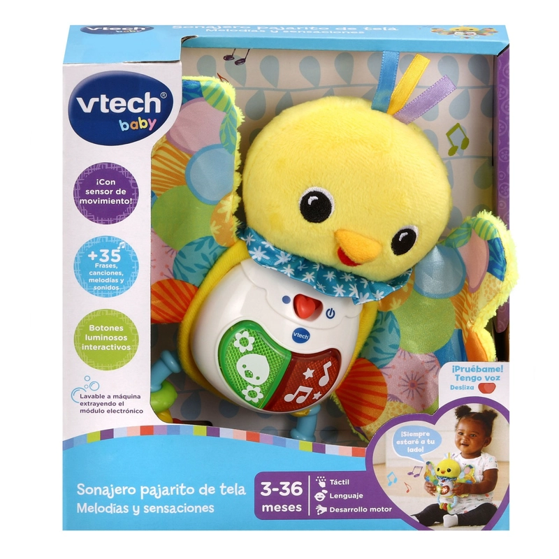 SONAJERO VTECH PAJARITO DE TELA MELODIAS Y SENSACIONES - 2