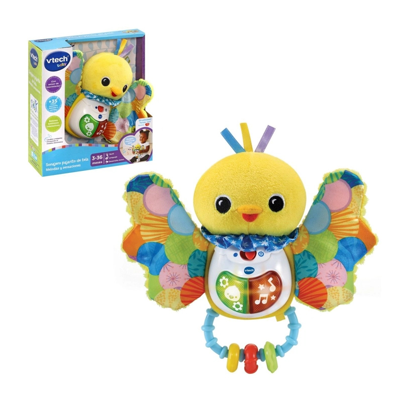 SONAJERO VTECH PAJARITO DE TELA MELODIAS Y SENSACIONES - 4