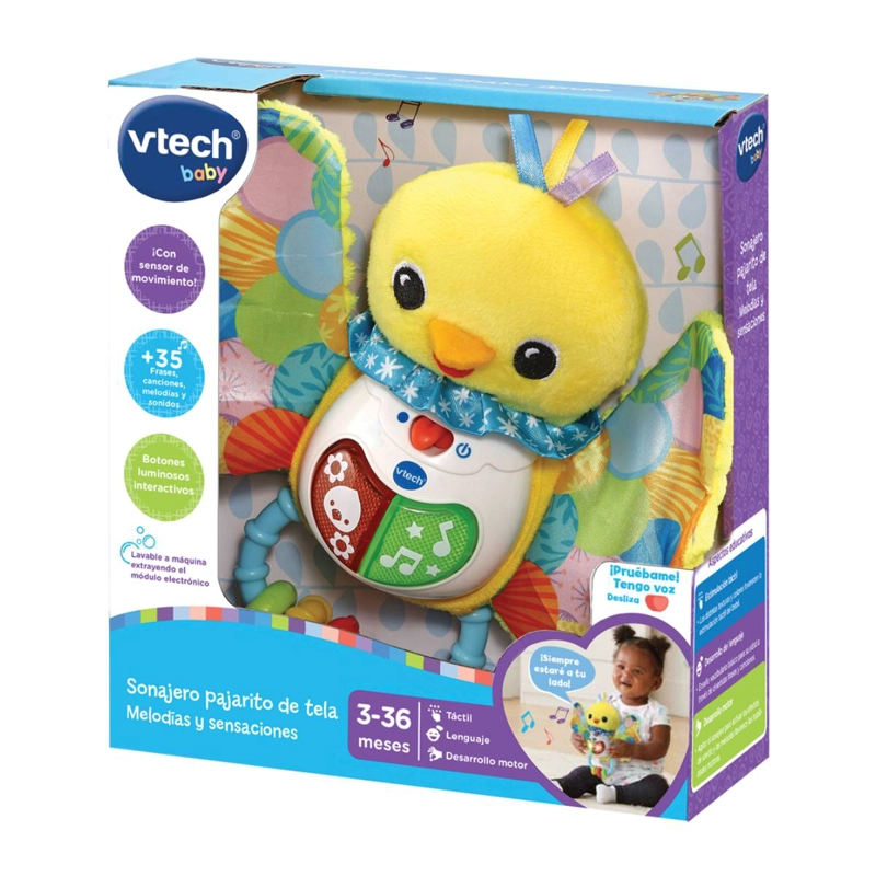 SONAJERO VTECH PAJARITO DE TELA MELODIAS Y SENSACIONES - 5