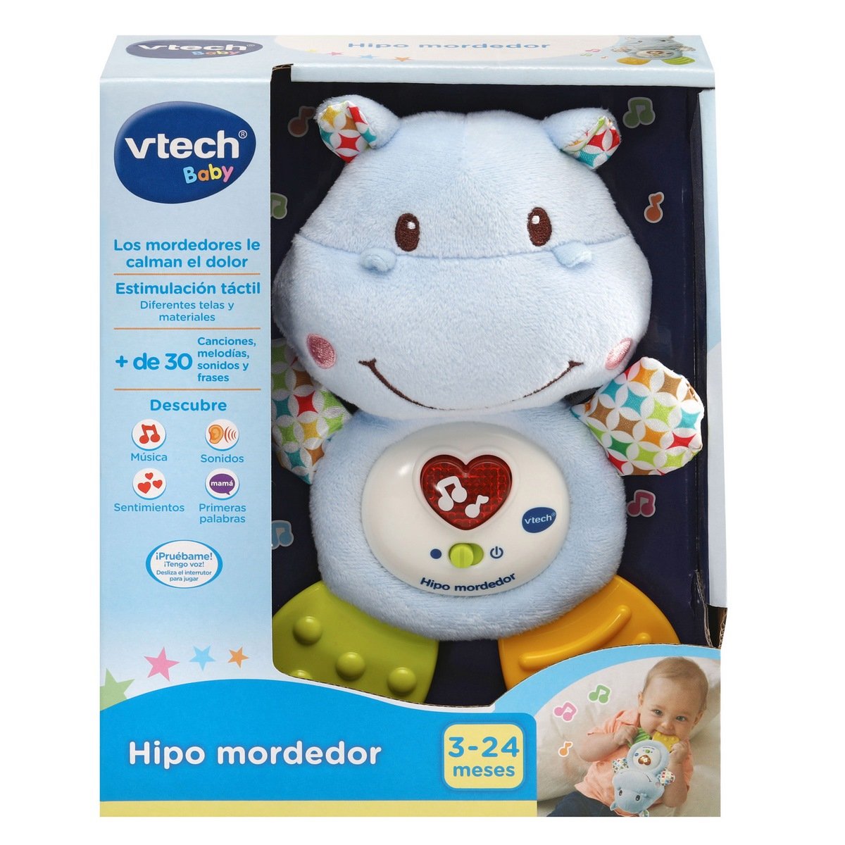 SONAJERO PELUCHE VTECH HIPO MORDEDOR PARA BEBE - 3