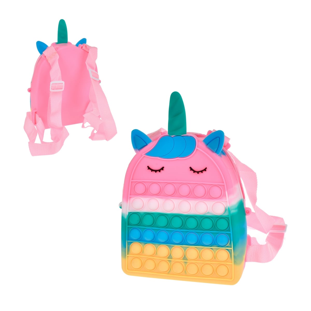 MOCHILA UNICORNIO ANSALDO POP IT SILICONA VERDE - 1