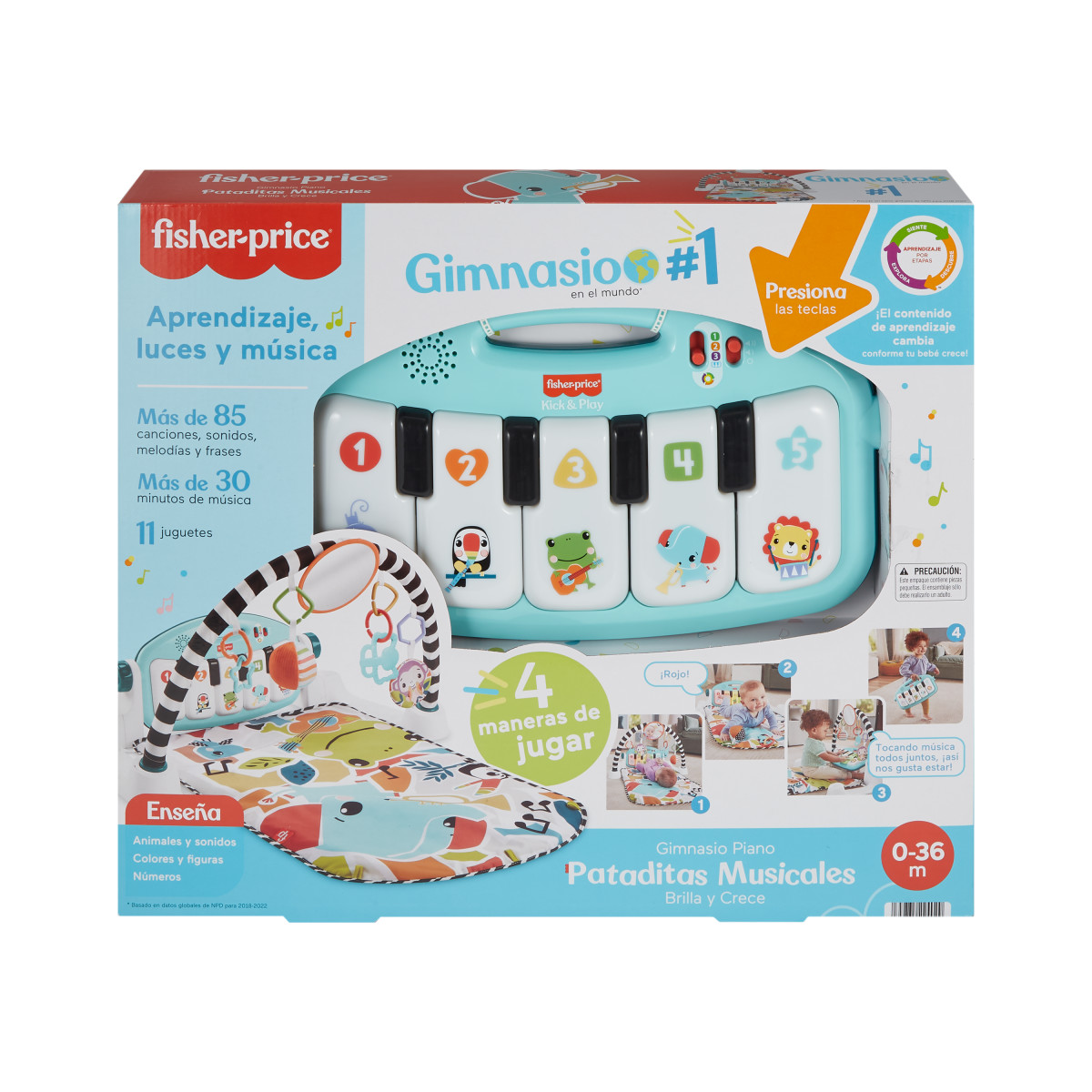 GIMNASIO FISHER PRICE BEBE PIANO PATADITAS MUSICALES - 2