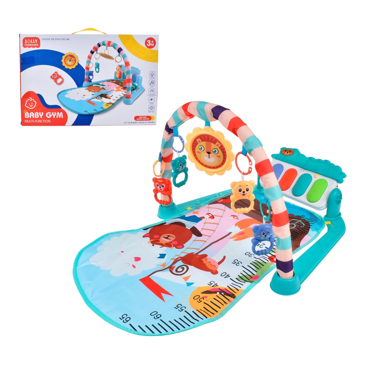 GIMNASIO ANSALDO BEBE CON PIANO MULTICOLOR