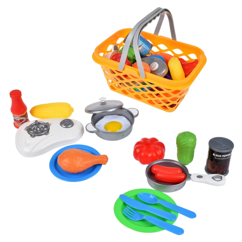 CANASTO CON FRUTAS Y ALIMENTOS - NARANJA - 2