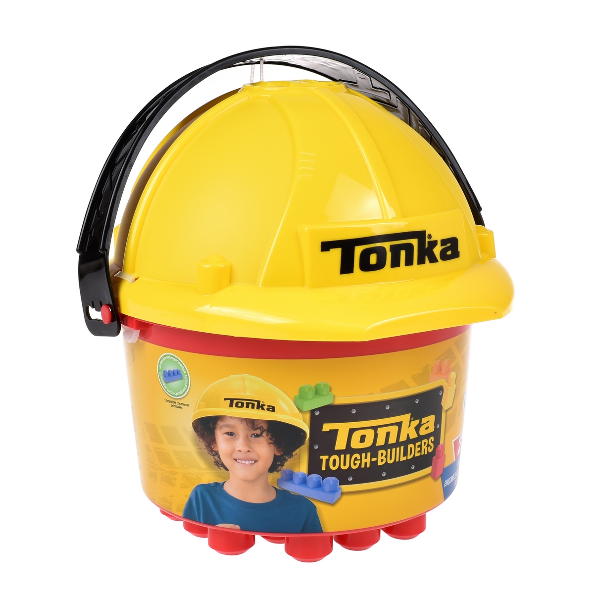 SET DE BLOQUES TONKA 25 PIEZAS EN BALDE CON CASCO - 1