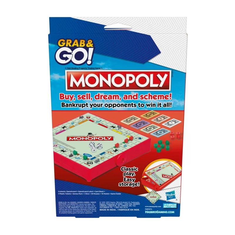JUEGO DE MESA MONOPOLY CLASICO EDICION PORTATIL - 4