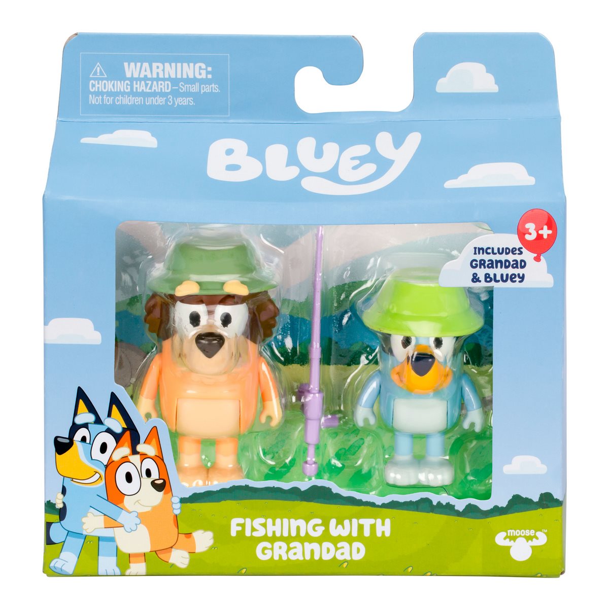 JUGUETE BLUEY PACK 2 FIGURAS PERSONAJES - PESCANDO CON EL ABUELO - 3
