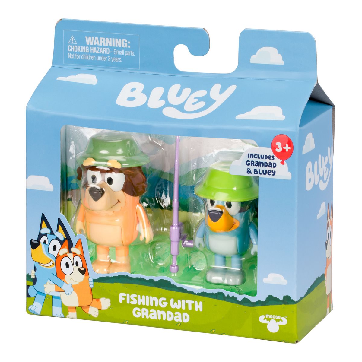 JUGUETE BLUEY PACK 2 FIGURAS PERSONAJES - PESCANDO CON EL ABUELO - 4