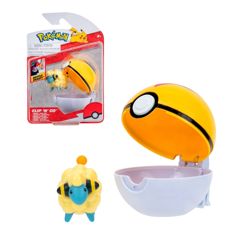 FIGURA COLECCIONABLE POKEMON POKEBOLA CON MAREEP & LEVEL BALL - 1