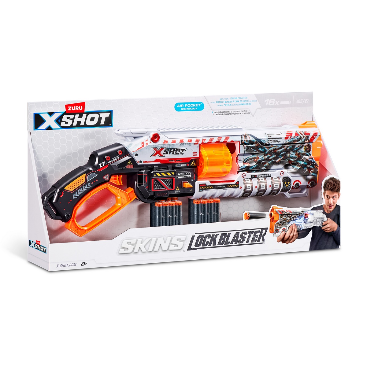 LANZADOR DE DARDOS X SHOT MENACE SKINS 16 DARDOS - 3