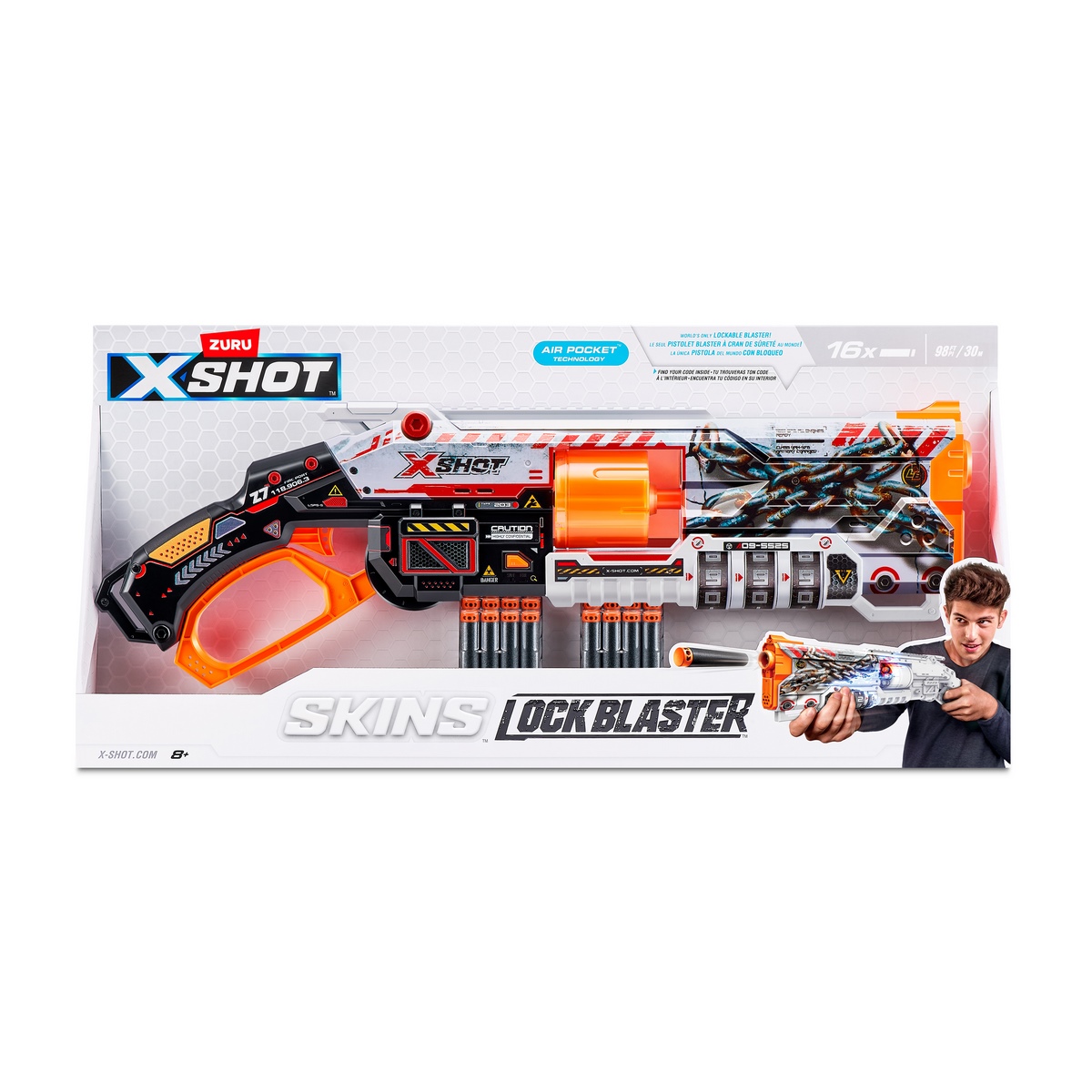 LANZADOR DE DARDOS X SHOT MENACE SKINS 16 DARDOS - 8