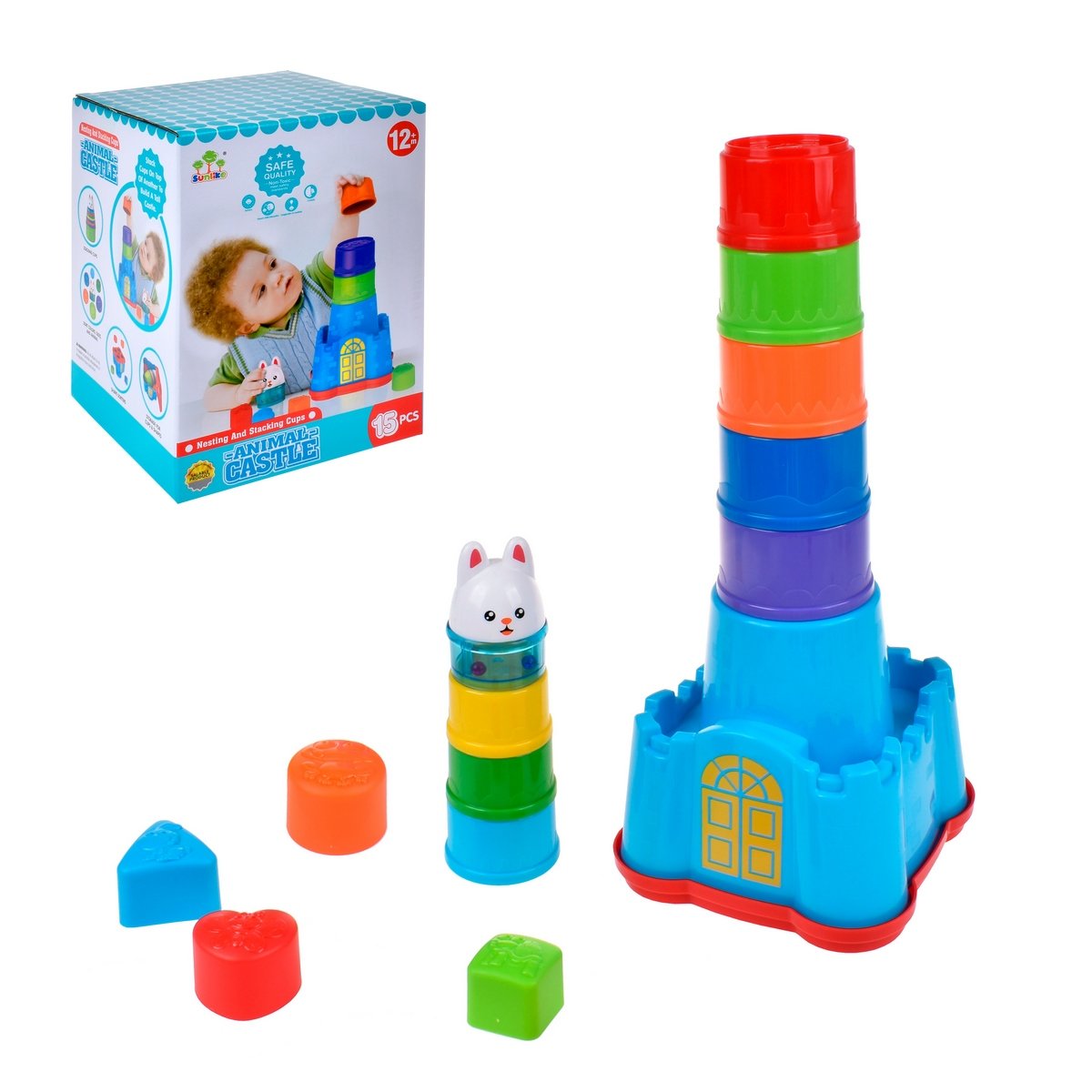 CASTILLO ACTIVIDADES 4 EN 1 ARMABLE 58 CMS CON 15 PIEZAS - 1