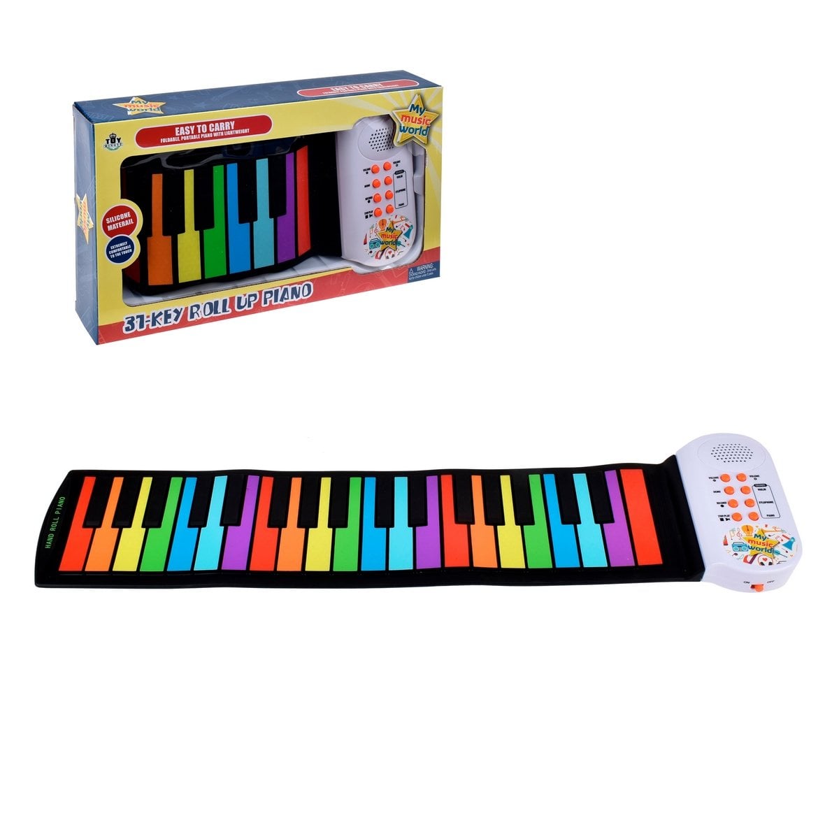 PIANO DE GOMA ENROLLABLE ANSALDO MULTICOLOR DE 31 TECLAS - 1