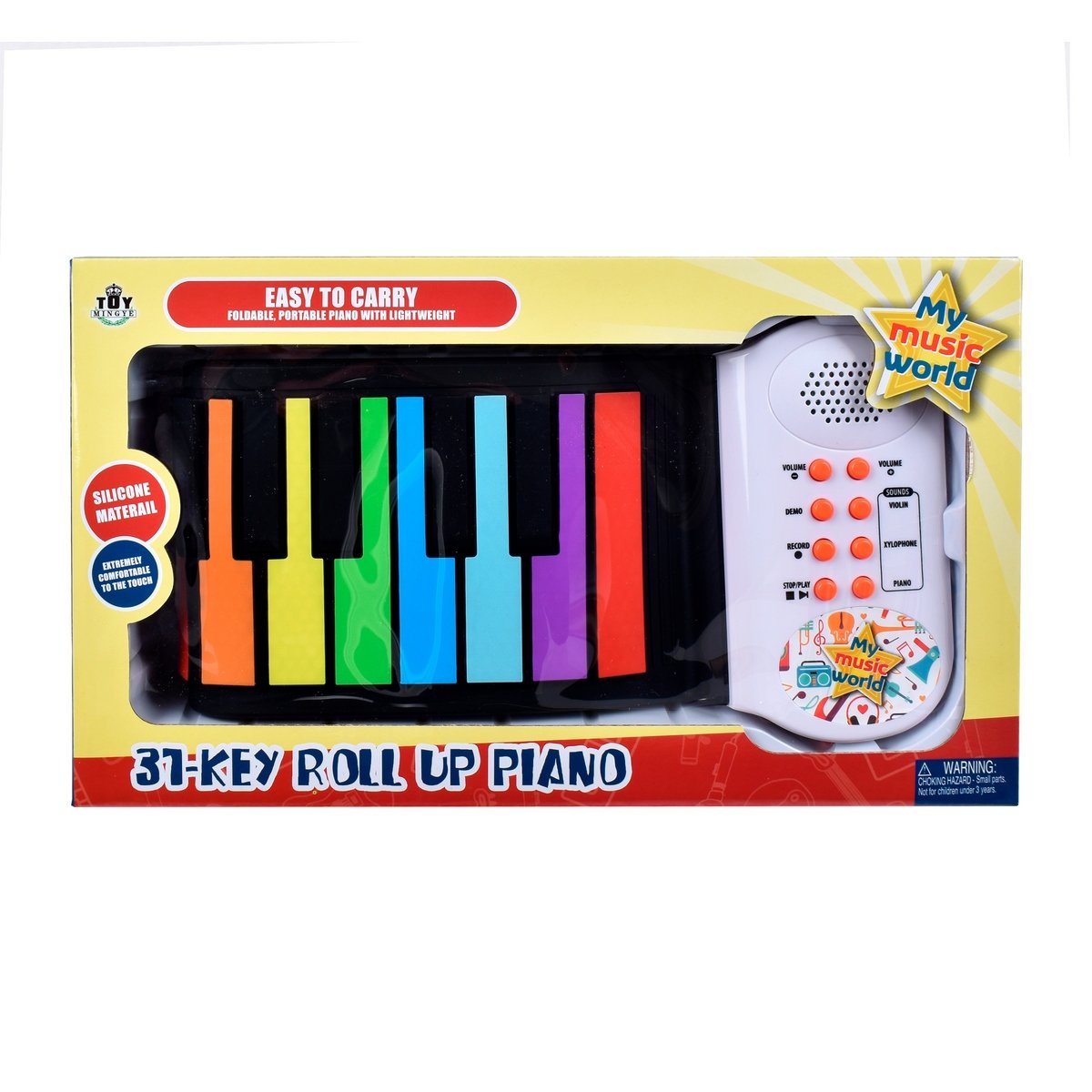 PIANO DE GOMA ENROLLABLE ANSALDO MULTICOLOR DE 31 TECLAS - 3