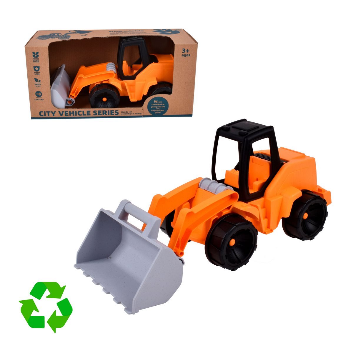 CARGADOR FRONTAL ANSALDO MATERIAL RECICLADO JUGUETE - 3