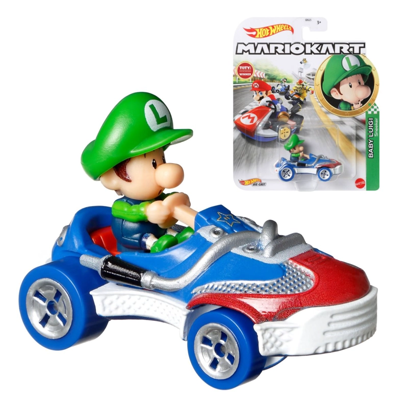 HOT WHEELS MARIO KART PERSONAJES ESCALA 1:64 - BABY LUIGI - 1