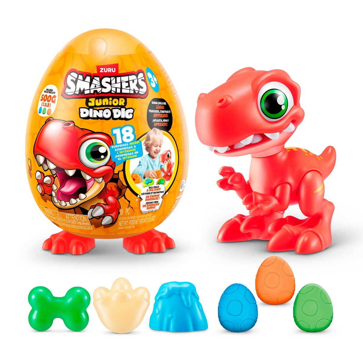 HUEVO DINOSAURIO PARA EXCAVAR SMASHERS JUNIOR ZURU - RAPTOR - 1