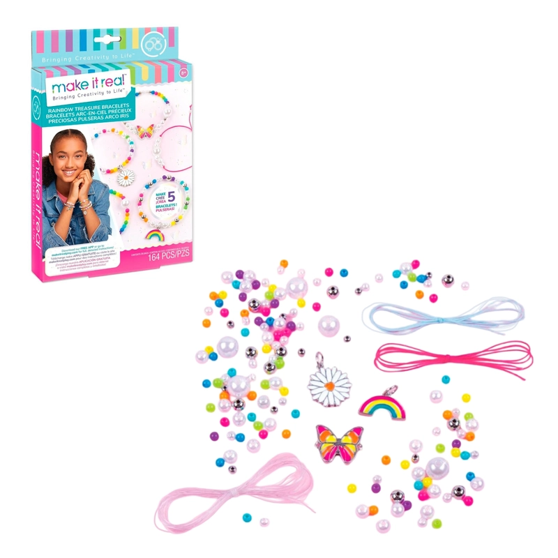 SET DE MANUALIDADES MAKE IT REAL PULSERAS ARCOIRIS 5 PIEZAS - 1