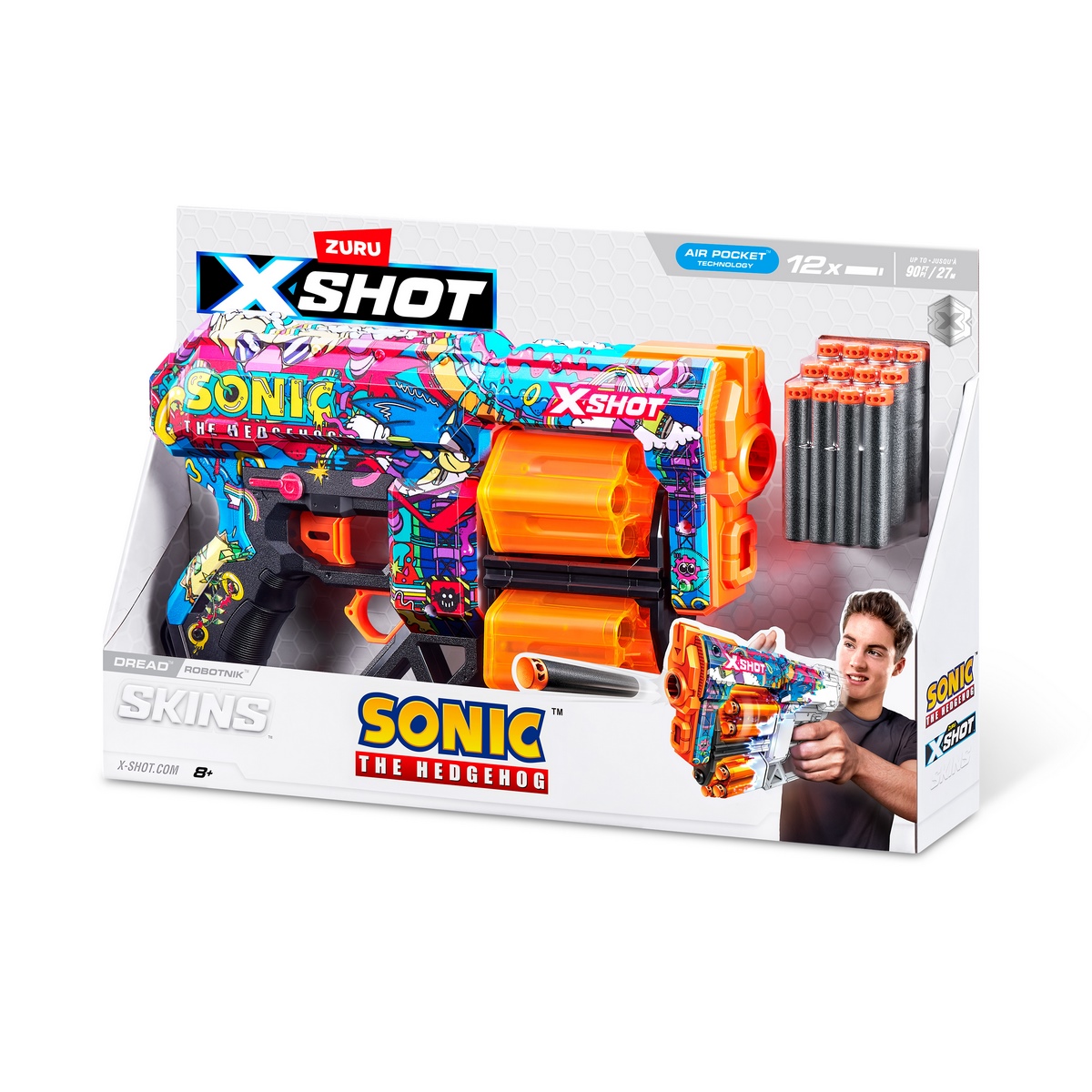 LANZADOR DE DARDOS X SHOT SONIC AUTOMATICO 12 DARDOS ROBOT - 4
