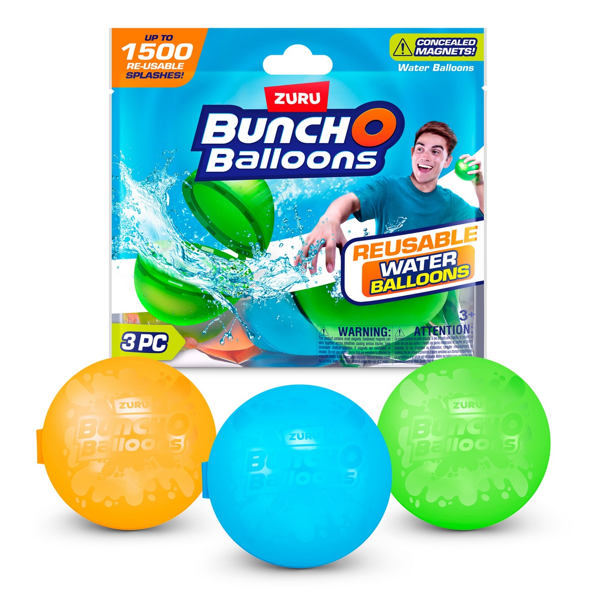 BOMBAS AGUA BUNCHOBALLOONS PACK 3 REUTILIZABLES BUNCHOBALLONS - 1