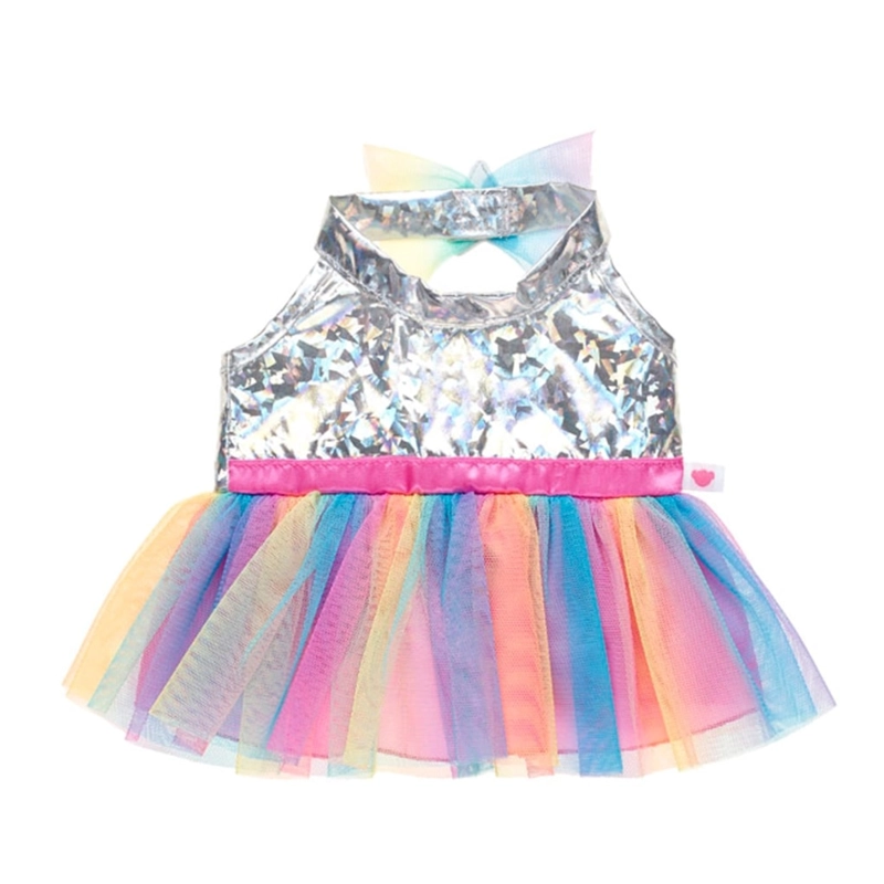 VESTIDO BUILD A BEAR TOP TORNASOL Y TUTU ARCOIRIS - 1