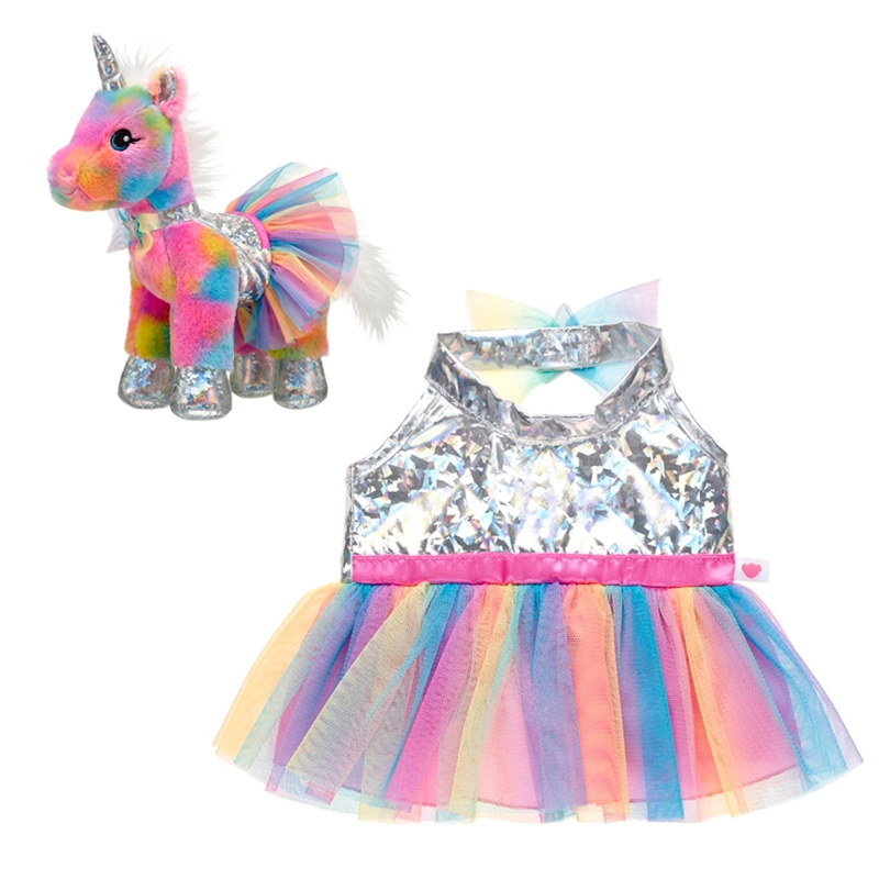 VESTIDO BUILD A BEAR TOP TORNASOL Y TUTU ARCOIRIS - 2