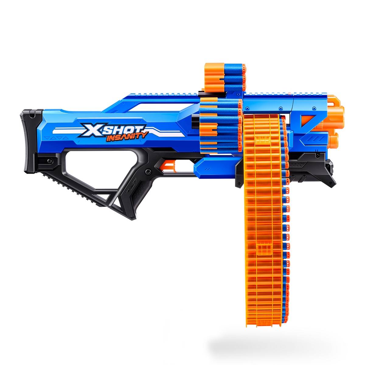 LANZA DARDOS X-SHOT INSANITY MAD MEGA BARREL CON 72 DARDOS - 2