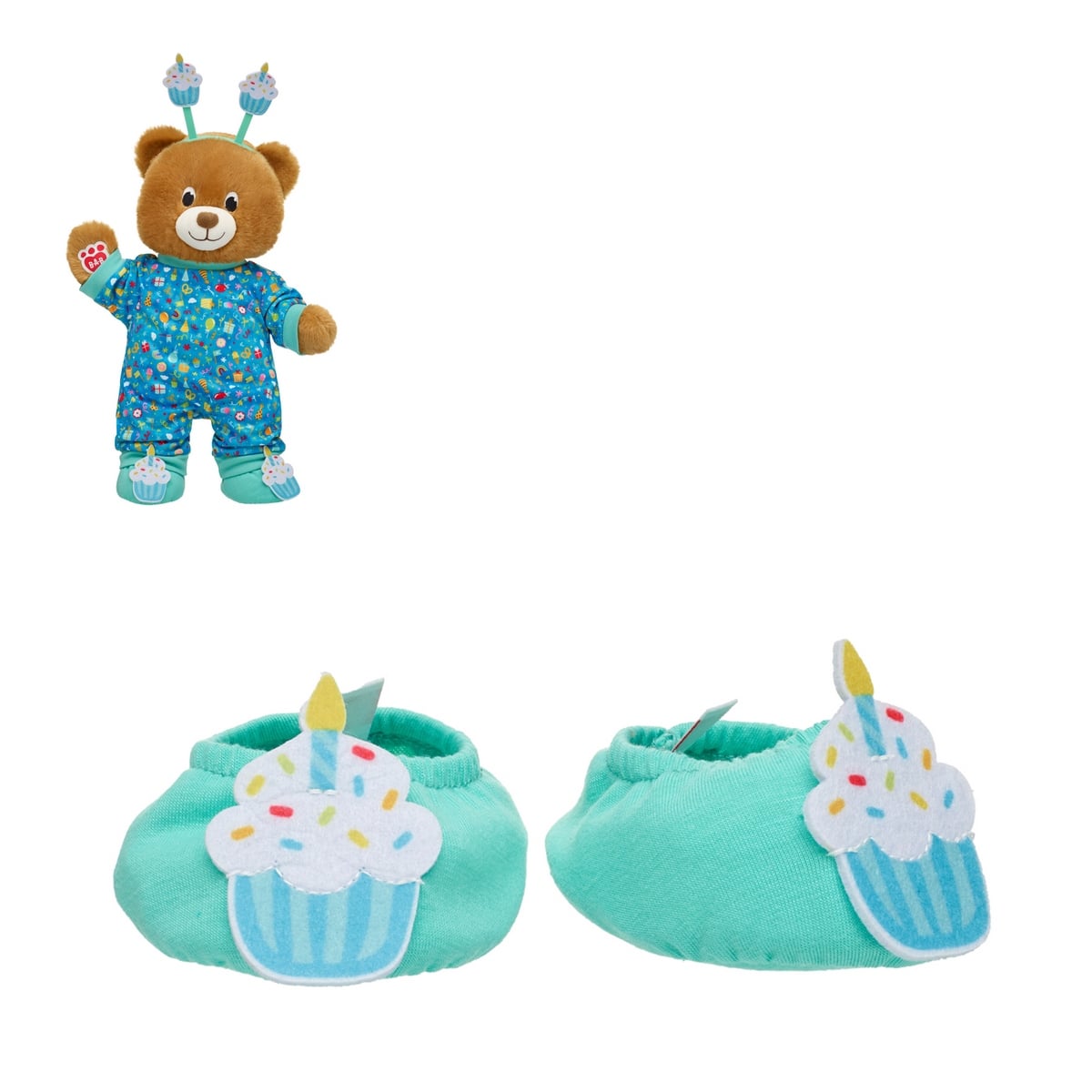 PANTUFLAS BUILD A BEAR DISEÑO CUPCAKE COLORIDO - 1