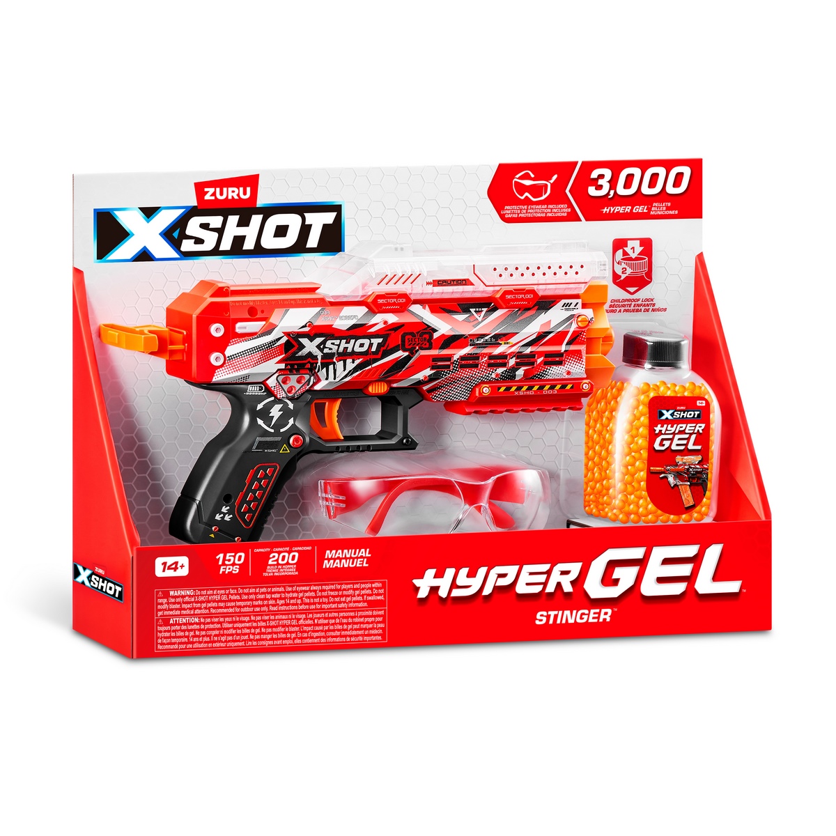 LANZADOR X-SHOT BOLITAS GEL PISTOL HYDROGEL CON 3000 BOLITAS - 6