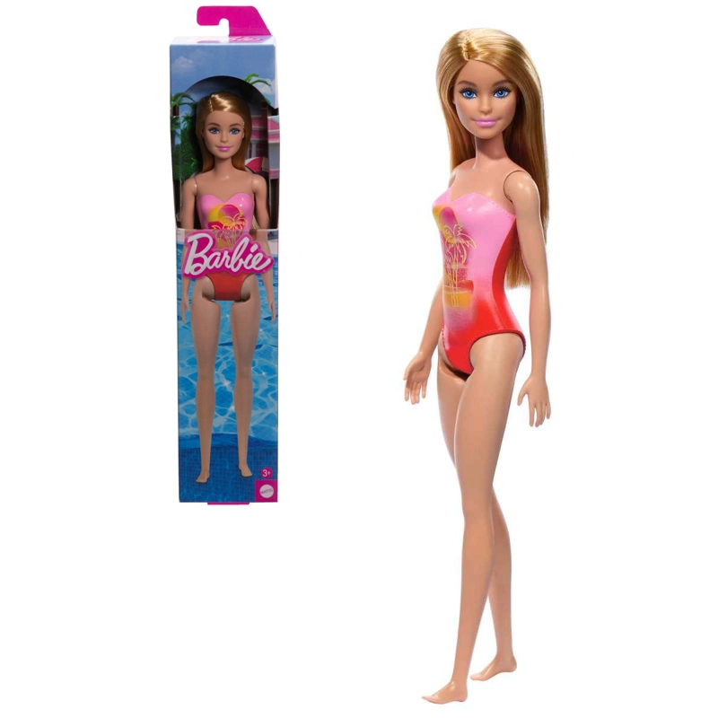 BARBIE FASHION & BEAUTY PLAYA SORPRESA-TRAJE DE BAÑO ROSADO - 1