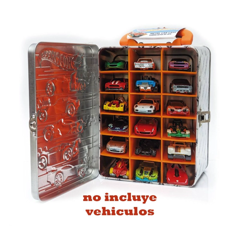 CAJA HOT WHEELS METALICA PORTAUTOS DISEÑO A - 1