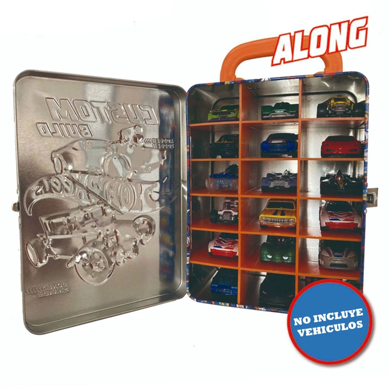 CAJA METALICA HOT WHEELS COLECCION PARA 18 AUTOS - B - 2