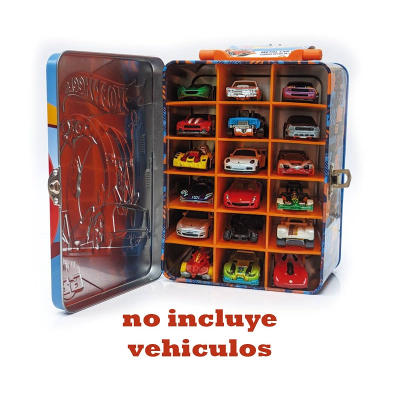CAJA METALICA HOT WHEELS COLECCION PARA 18 AUTOS - D - 2