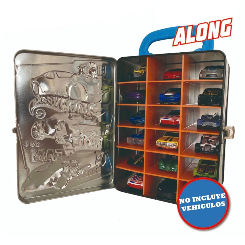 CAJA HOT WHEELS METALICA PORTAUTOS DISEÑO C - 2