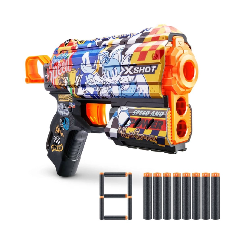 LANZADOR DE DARDOS X SHOT FLUX SKINS CON 8 DARDOS - 5